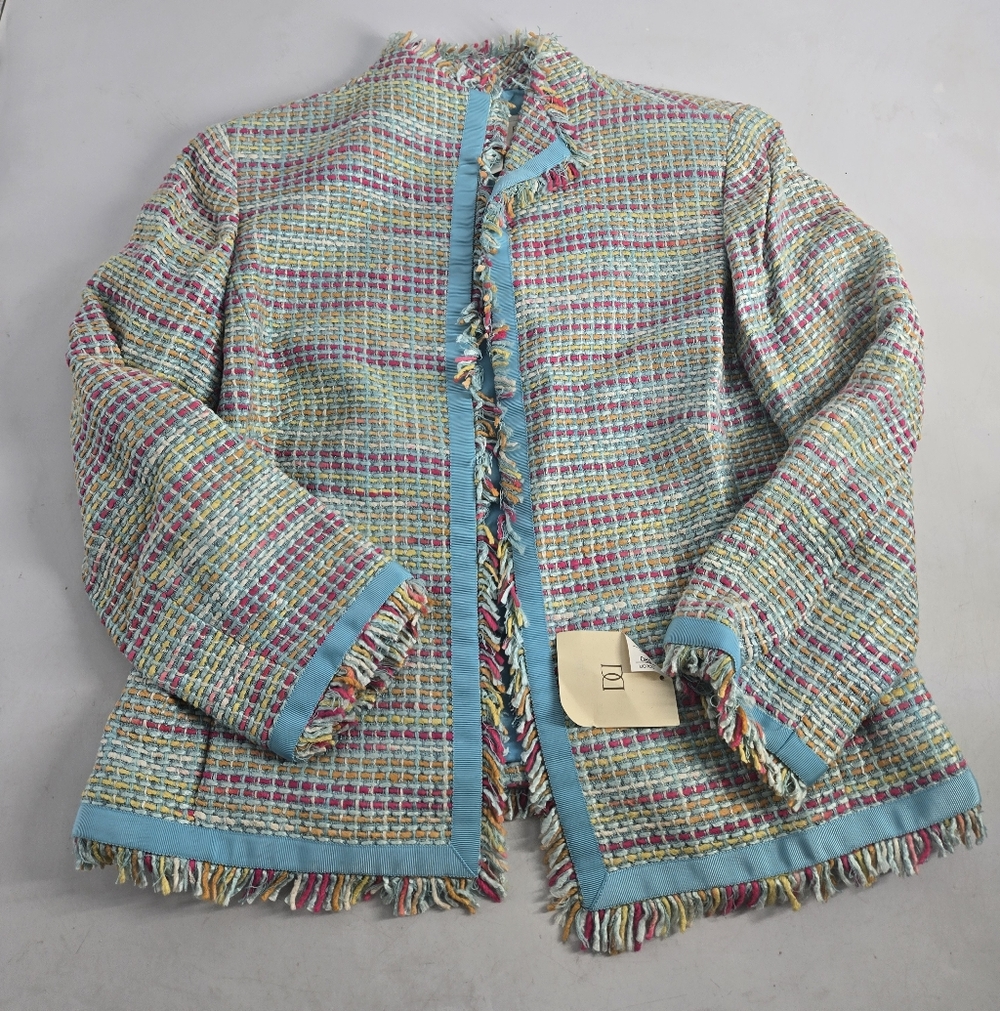 NEW Doncaster Multicolor Tweed Jacket Blazer Blue Accents 10